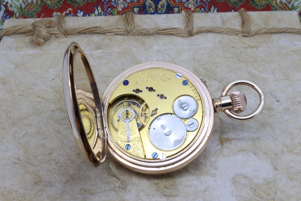 Serviced Lancashire Watch Co. - Prescot- 16 Size Hunter Gold Filled Pocket Watch, c. 1900