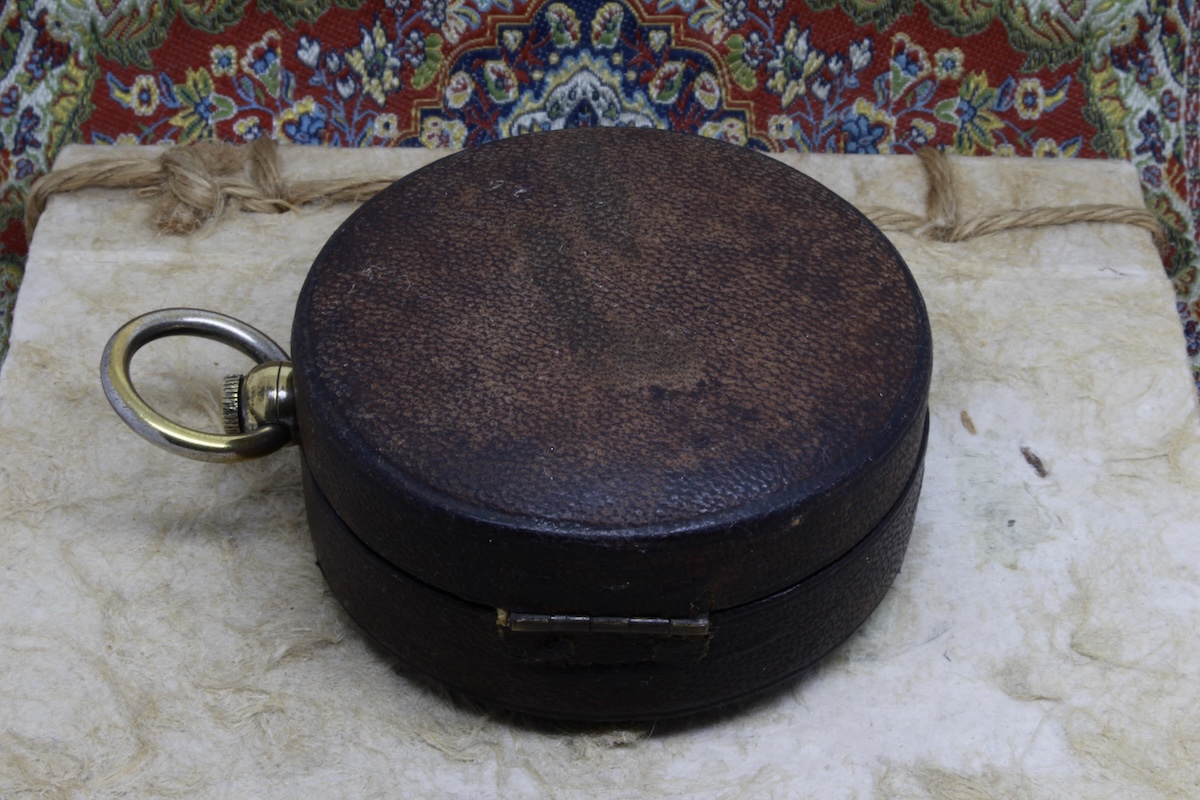 Rare Leather-Cased Nautical Pocket Compass by T. W. WATSON, LONDON, c. 1887