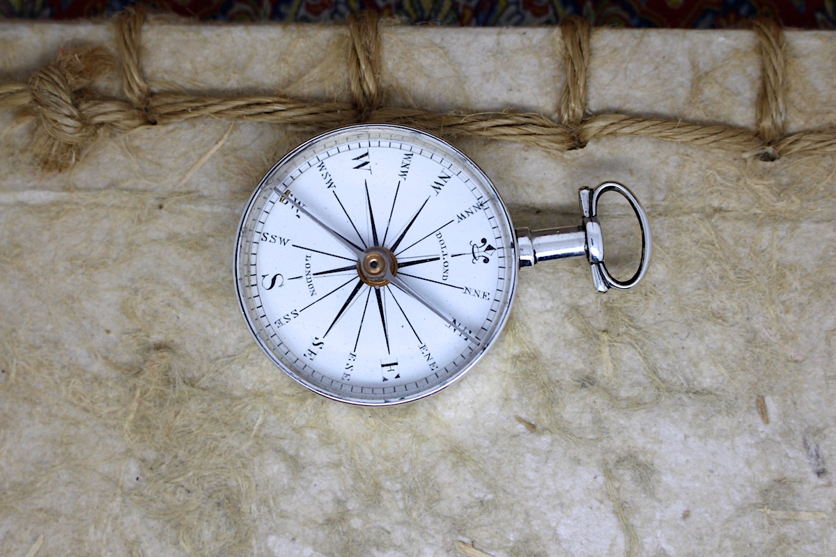 Sir Henry James Warre Georgian Silver Long-Neck Compass by Dollond, Hallmarked London 1836