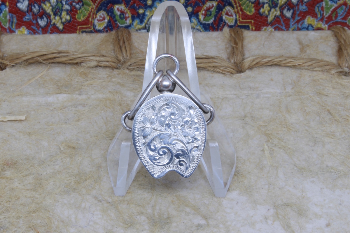 Victorian Silver Compass Fob Horseshoe by William Oliver, Hallmarked Birmingham 1898