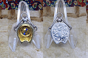 Victorian Silver Compass Fob Horseshoe by William Oliver, Hallmarked Birmingham 1898