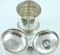 Gorham Hallmarked Sterling Silver Cased Folding Cup with Compass, 1898