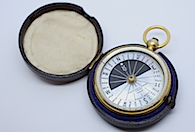 TROUGHTON & SIMMS LONDON Leather Cased Compass, c. 1865