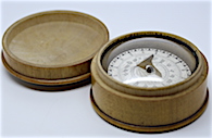 Circa 1860 Wooden English Sundial and Compass