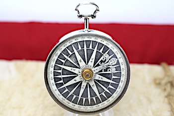 Long-Neck Silver Compass by Gilbert and Wright, c. 1792