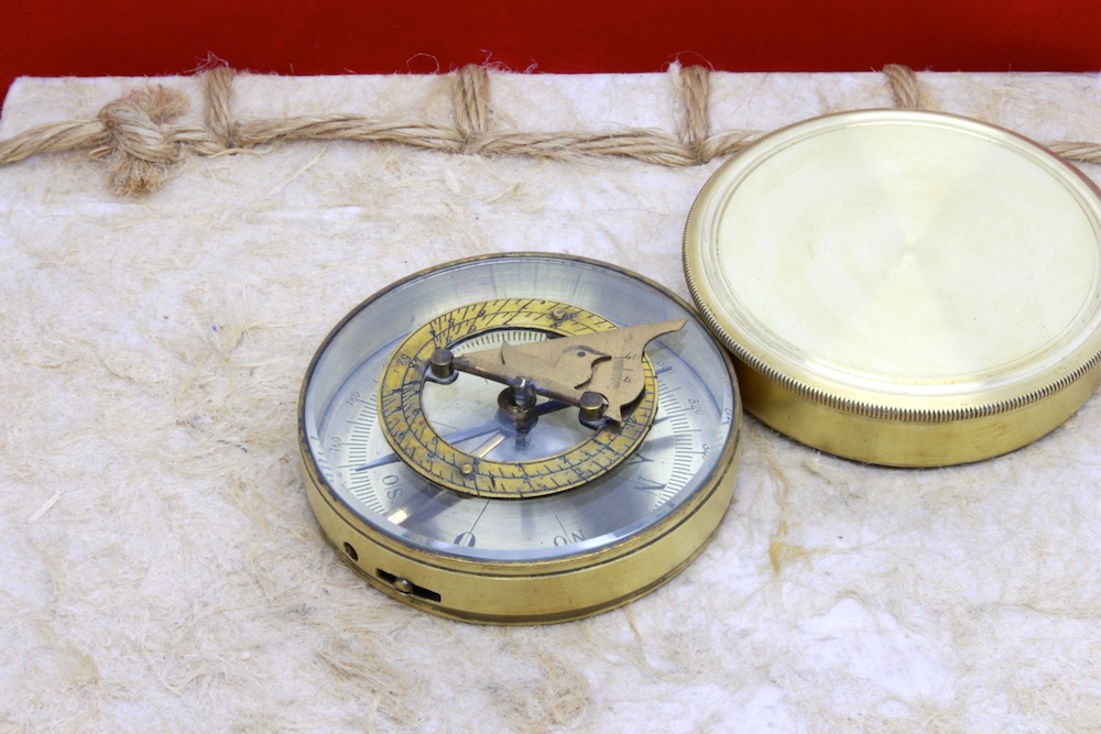  ANTIQUE FRENCH SUNDIAL COMPASS c.1900   