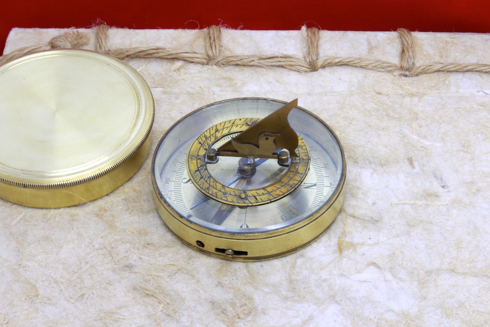  ANTIQUE FRENCH SUNDIAL COMPASS c.1900   