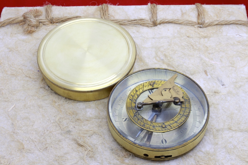  ANTIQUE FRENCH SUNDIAL COMPASS c.1900   