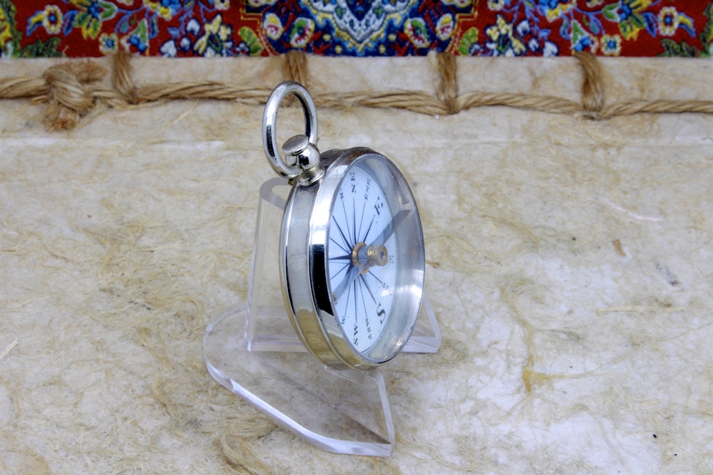 Victorian Antique Compass With Porcelain Dial, c. 1860