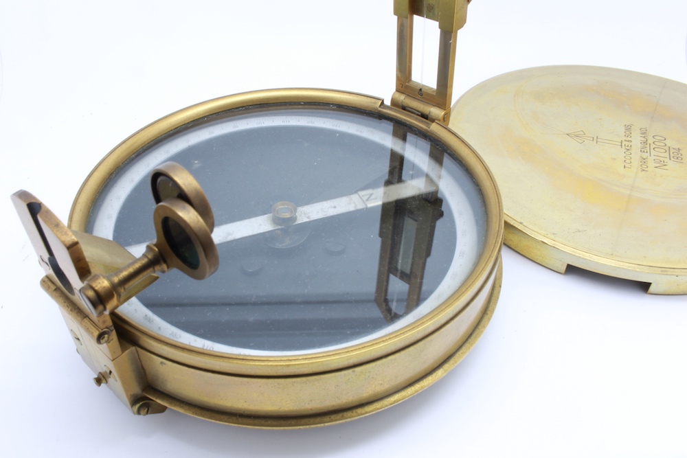 English Military Sighting Compass by T. Cooke & Sons, 1894