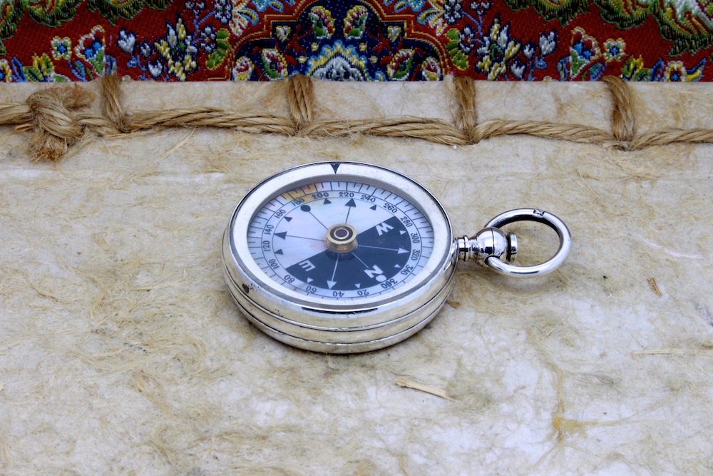 Presentation Sterling Silver Antique Compass, Hallmarked for London 1893