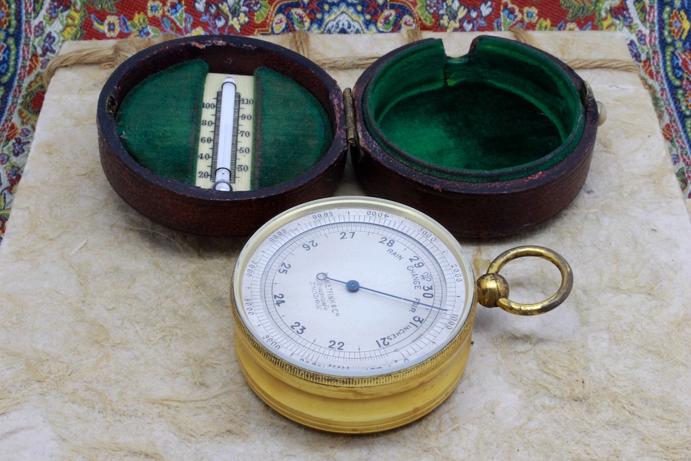 Pocket Barometer Thermometer Compass Compendium by BENETFINK & Co., c. 1880