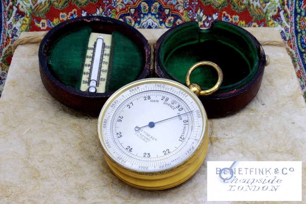 Pocket Barometer Thermometer Compass Compendium by BENETFINK & Co., c. 1880