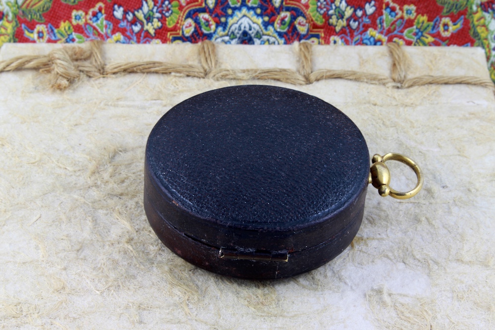 Antique Leather-Cased Troughton & Simms,  London Pocket Compass, c. 1820