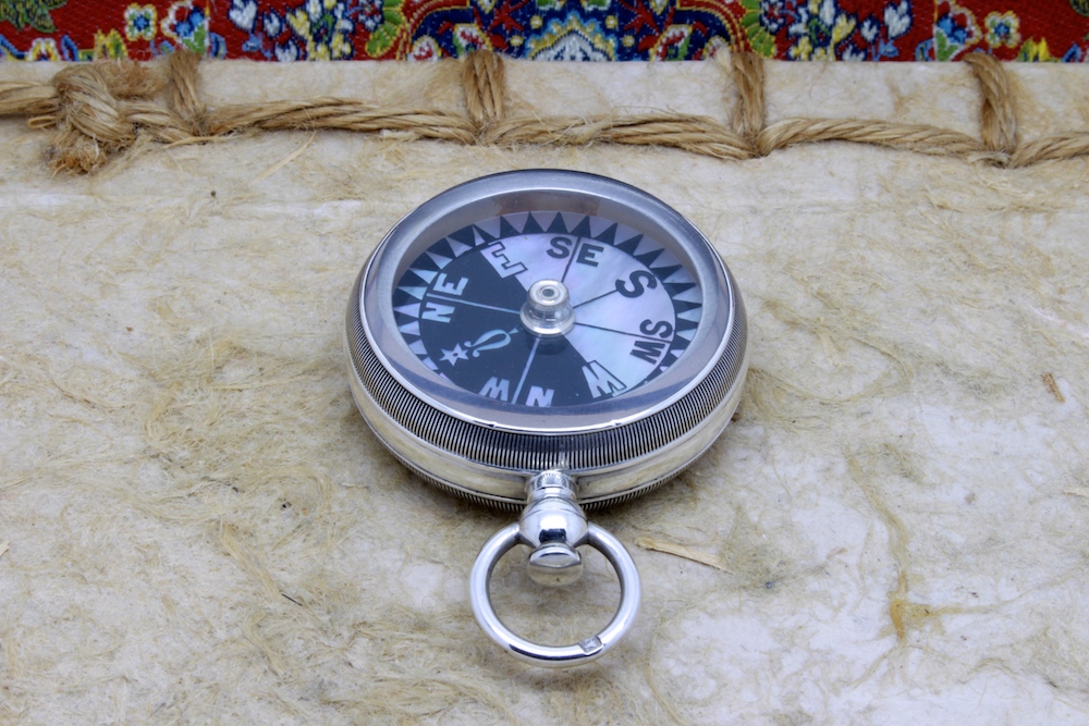 Victorian Sterling Silver Barker & Son Compass, London Hallmarks 1898