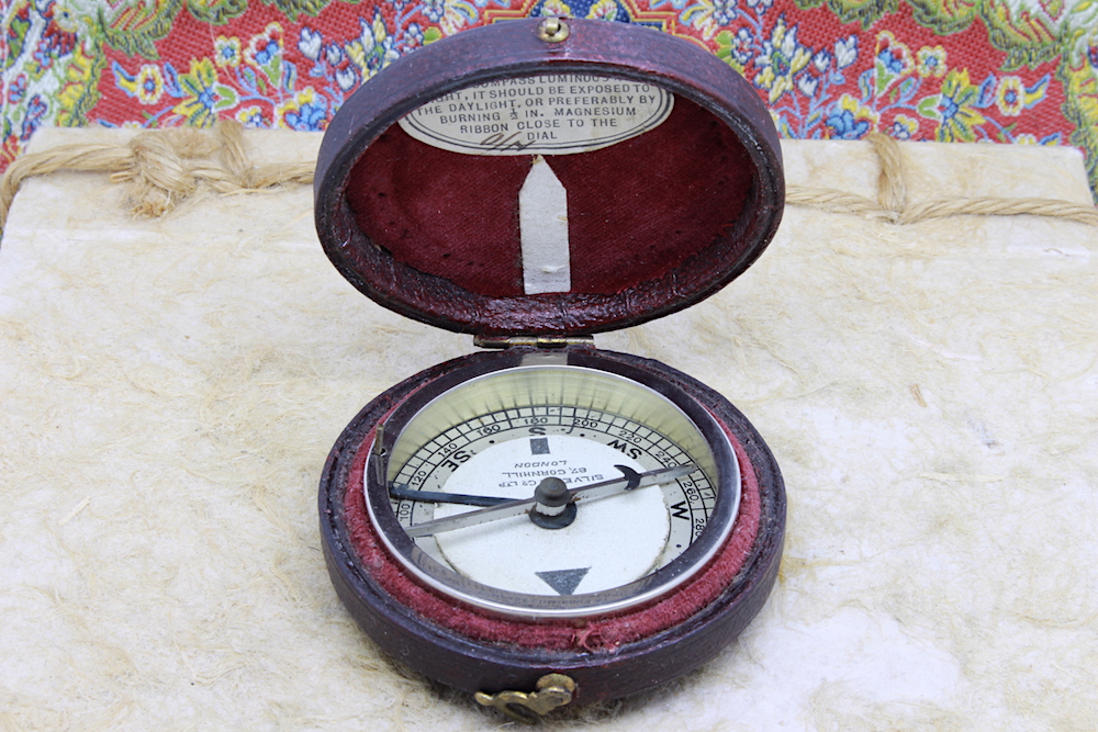 Rare Victorian Leather-Cased Compass by Silver & Co. London, c. 1890