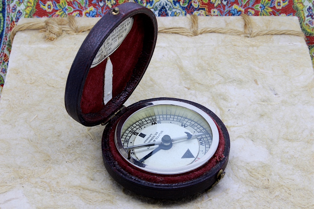 Rare Victorian Leather-Cased Compass by Silver & Co. London, c. 1890