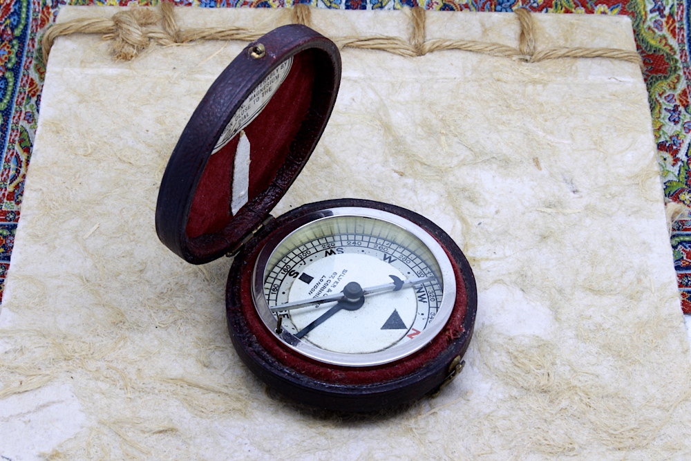 Rare Victorian Leather-Cased Compass by Silver & Co. London, c. 1890