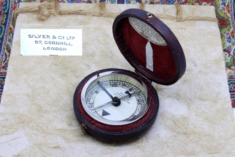 Rare Victorian Leather-Cased Compass by Silver & Co. London, c. 1890