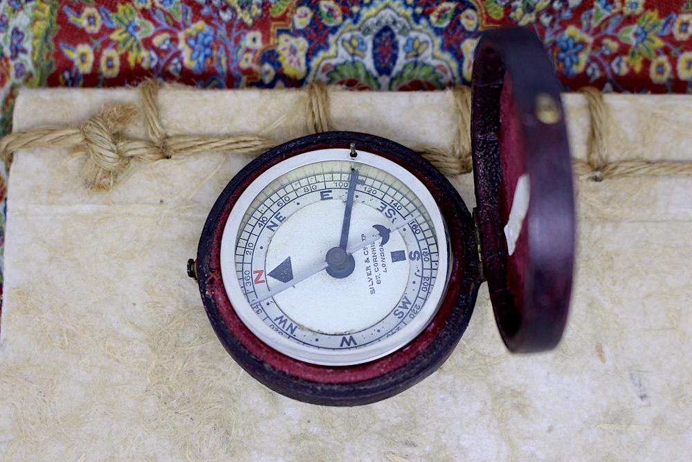 Rare Victorian Leather-Cased Compass by Silver & Co. London, c. 1890