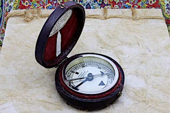 Rare Victorian Leather-Cased Compass by Silver & Co. London, c. 1890