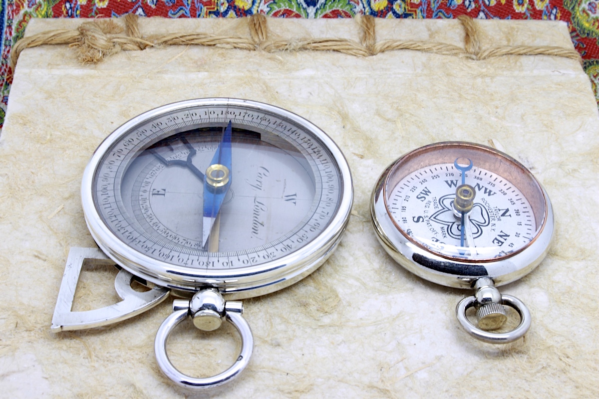 Victorian Silver Clinometer Compass by Cary London,  c. 1900