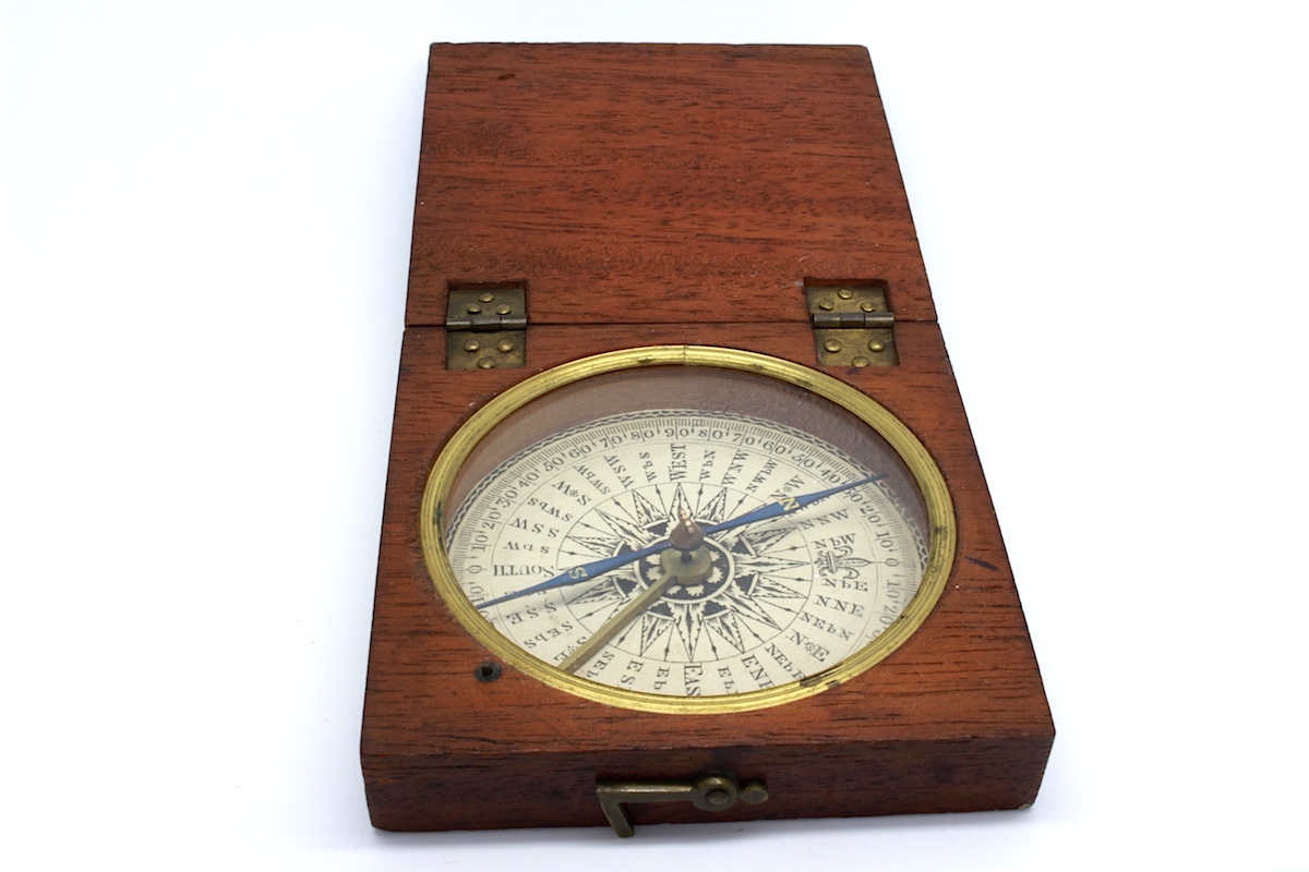 Georgian Compass in Wood Case - c. 1820