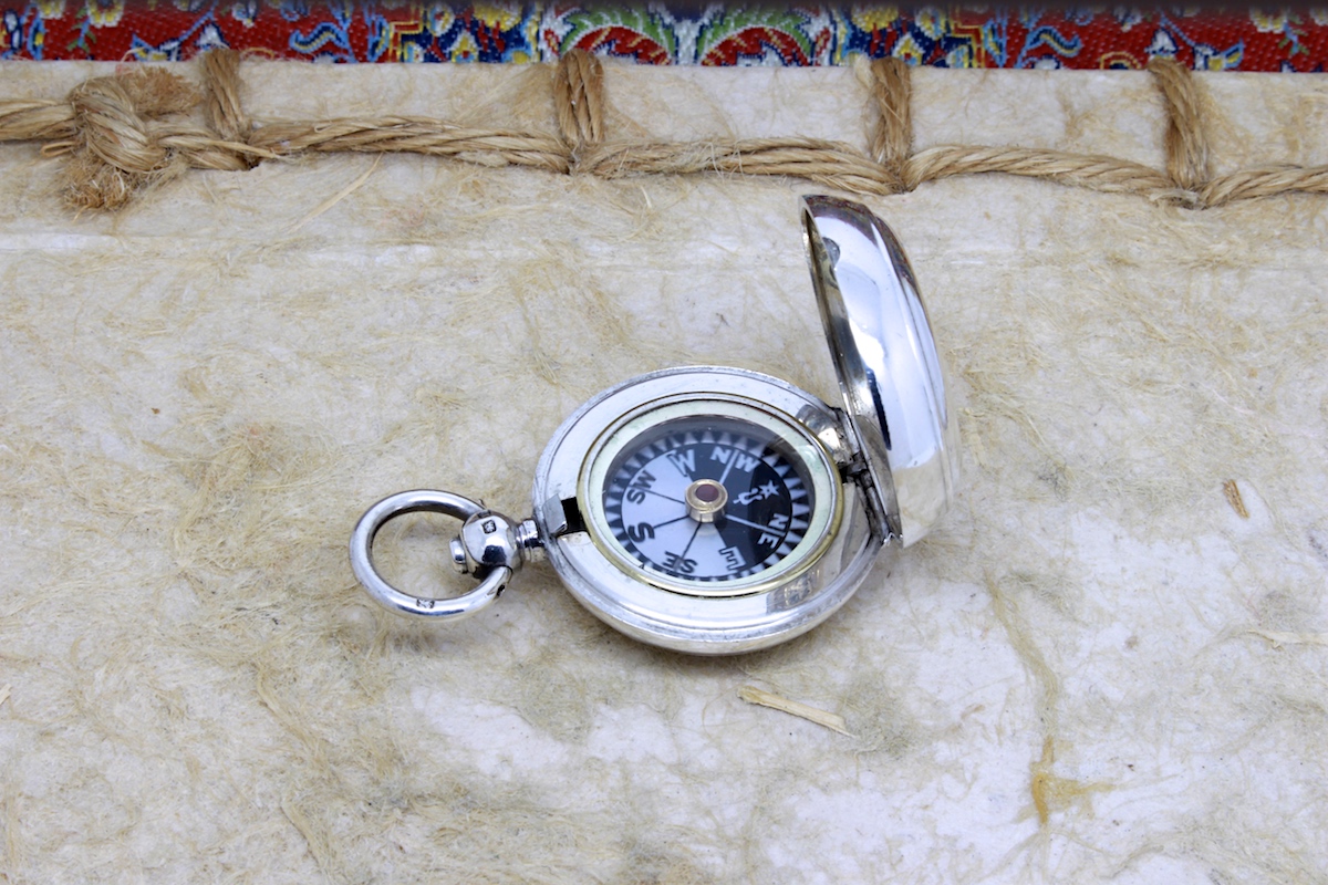 Victorian Silver Hunter Compass, Hallmarked Birmingham 1897