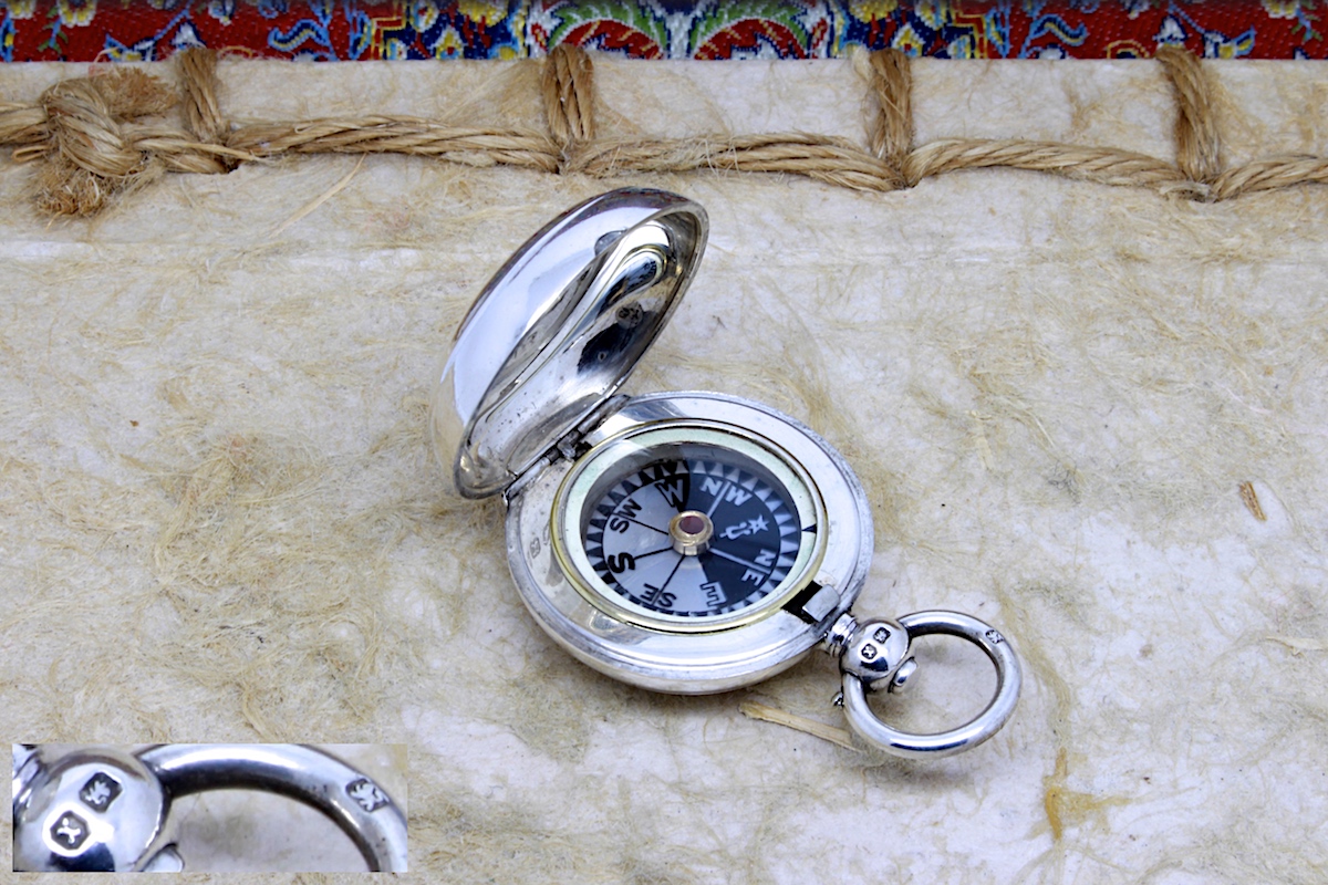 Victorian Silver Hunter Compass, Hallmarked Birmingham 1897