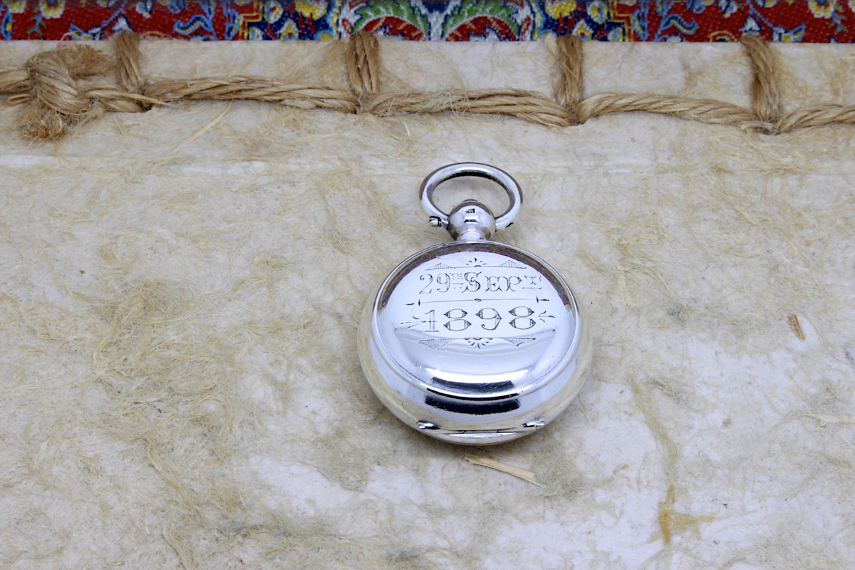 Victorian Silver Hunter Compass, Hallmarked Birmingham 1897