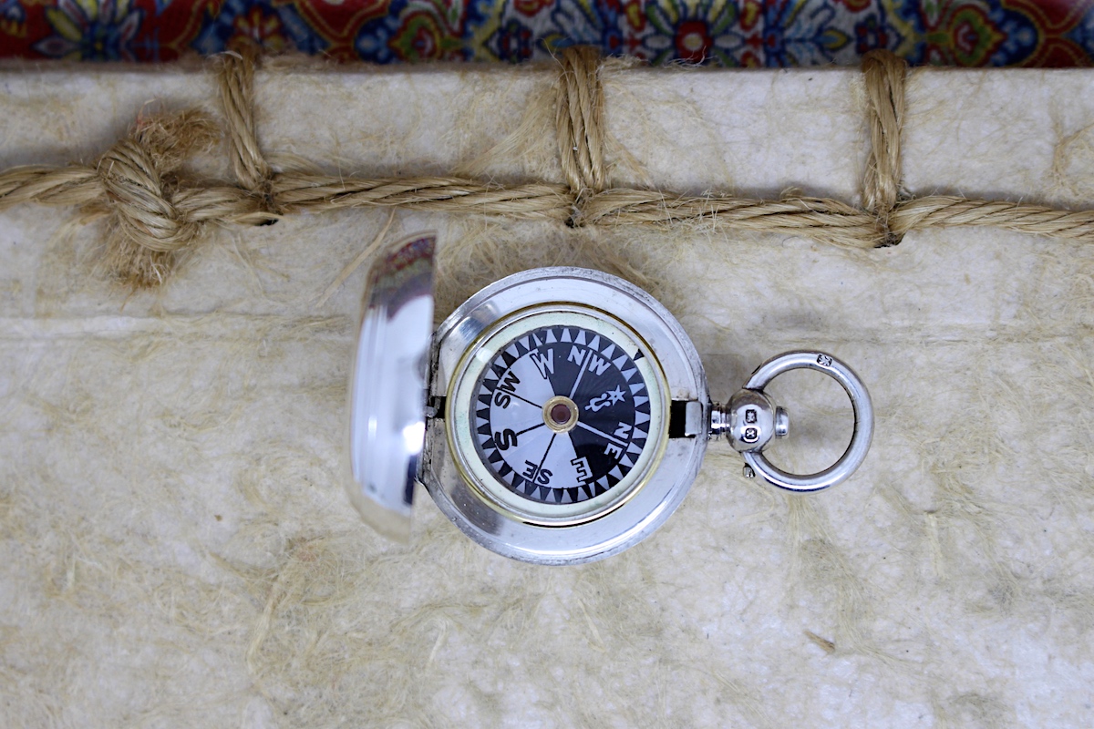 Victorian Silver Hunter Compass, Hallmarked Birmingham 1897