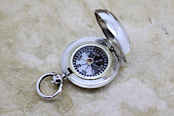 Victorian Silver Hunter Compass, Hallmarked Birmingham 1897