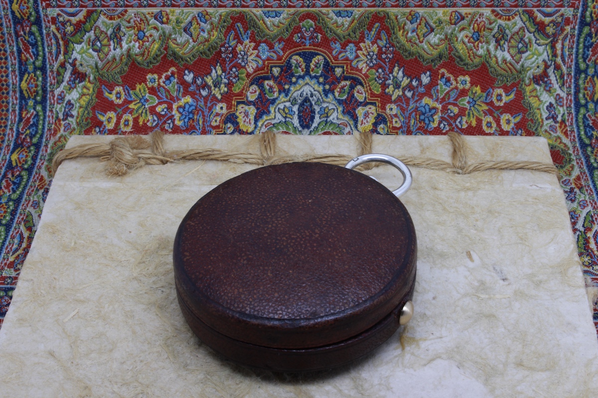 Antique Leather-Cased Silver Compass by Francis Barker & Son, Hallmarked London 1905