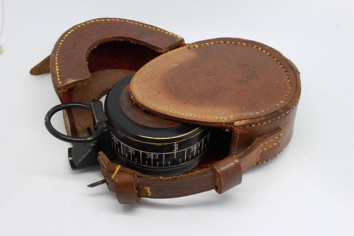 WWII Canadian Kodak Company Leather-Cased Prismatic Compass, 1943