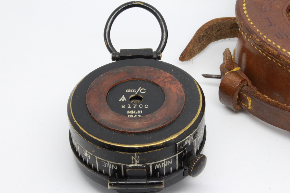 WWII Canadian Kodak Company Leather-Cased Prismatic Compass, 1943