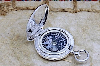 F. Barker and Son Silver Hunter Compass, Hallmarked London 1897