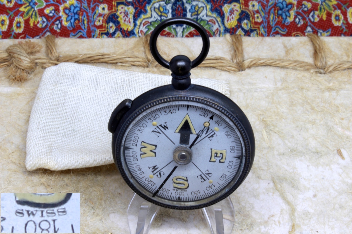 Thin Open-Face Swiss Compass, c. 1920