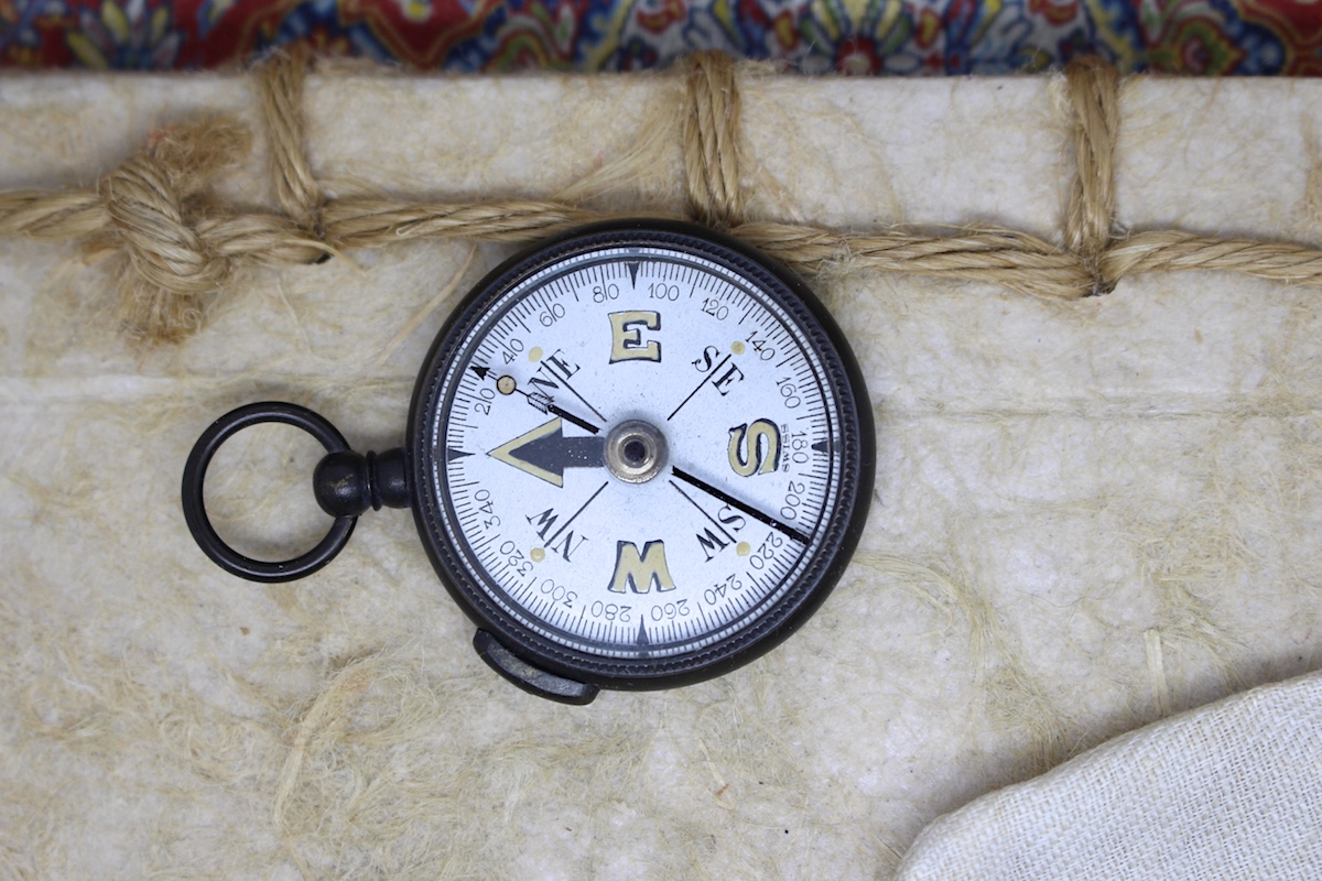 Thin Open-Face Swiss Compass, c. 1920