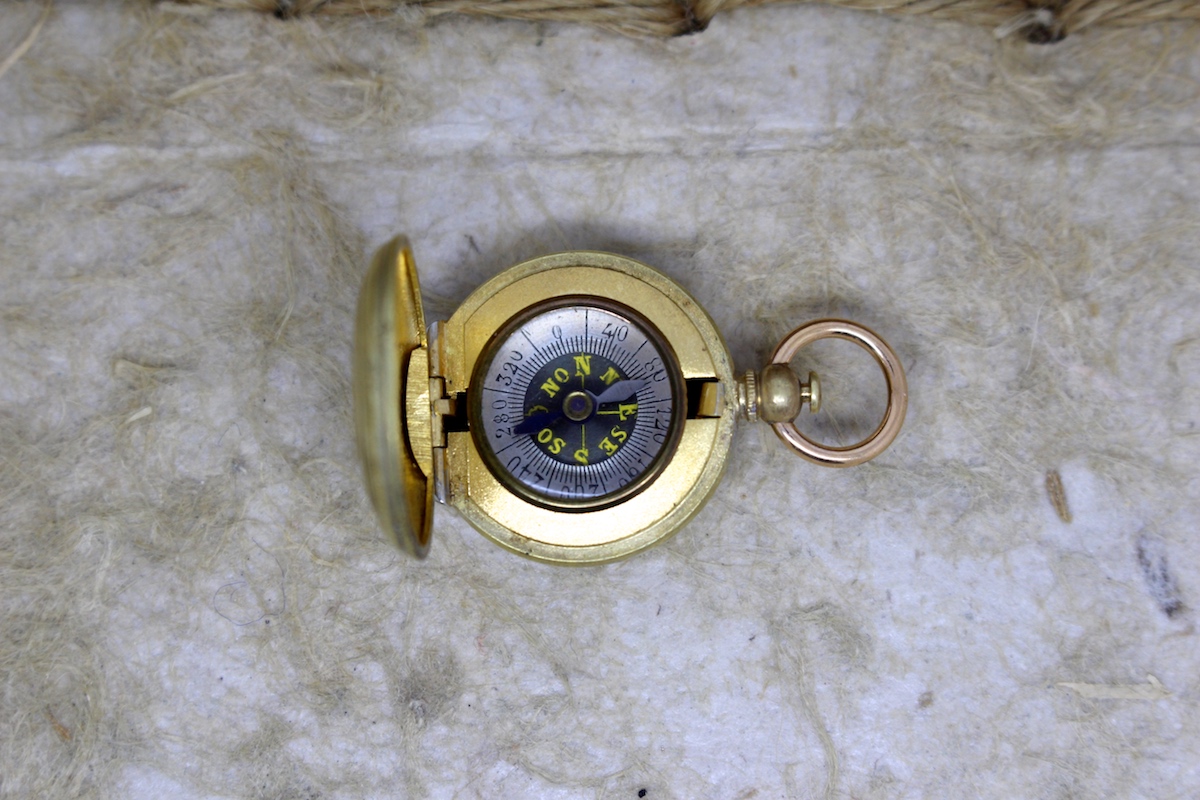 Small French Hunter Compass with Box, c. 1920