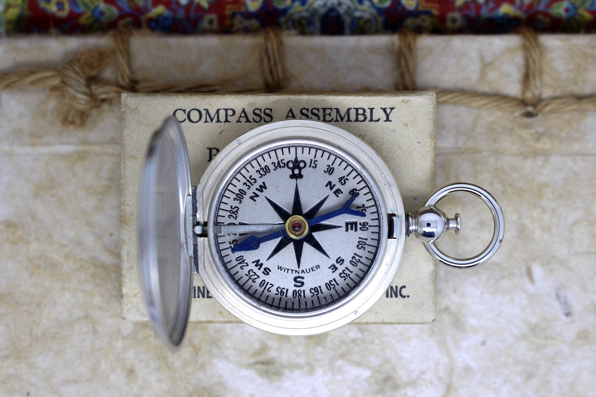 Second World War Air Forces Longines-Wittnauer Vintage Compass in Original Box, c. 1941