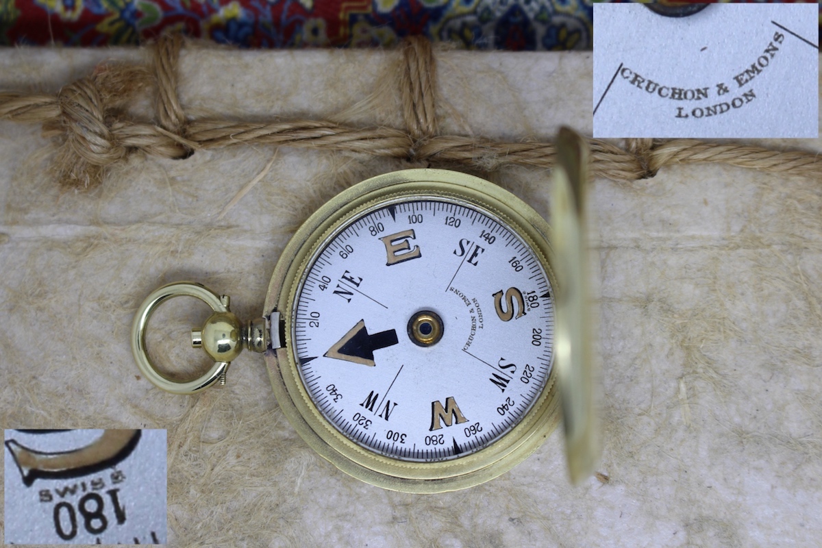 Swiss Longines Compass for Cruchon & Emons, London, c. 1920