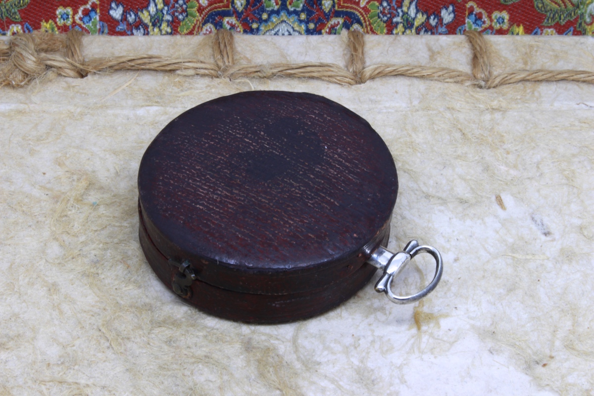 Georgian Leather-Cased Long-Neck Silver Compass by DIXEY, Hallmarks London, 1836