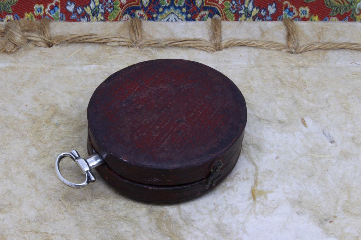 Georgian Leather-Cased Long-Neck Silver Compass by DIXEY, Hallmarks London, 1836