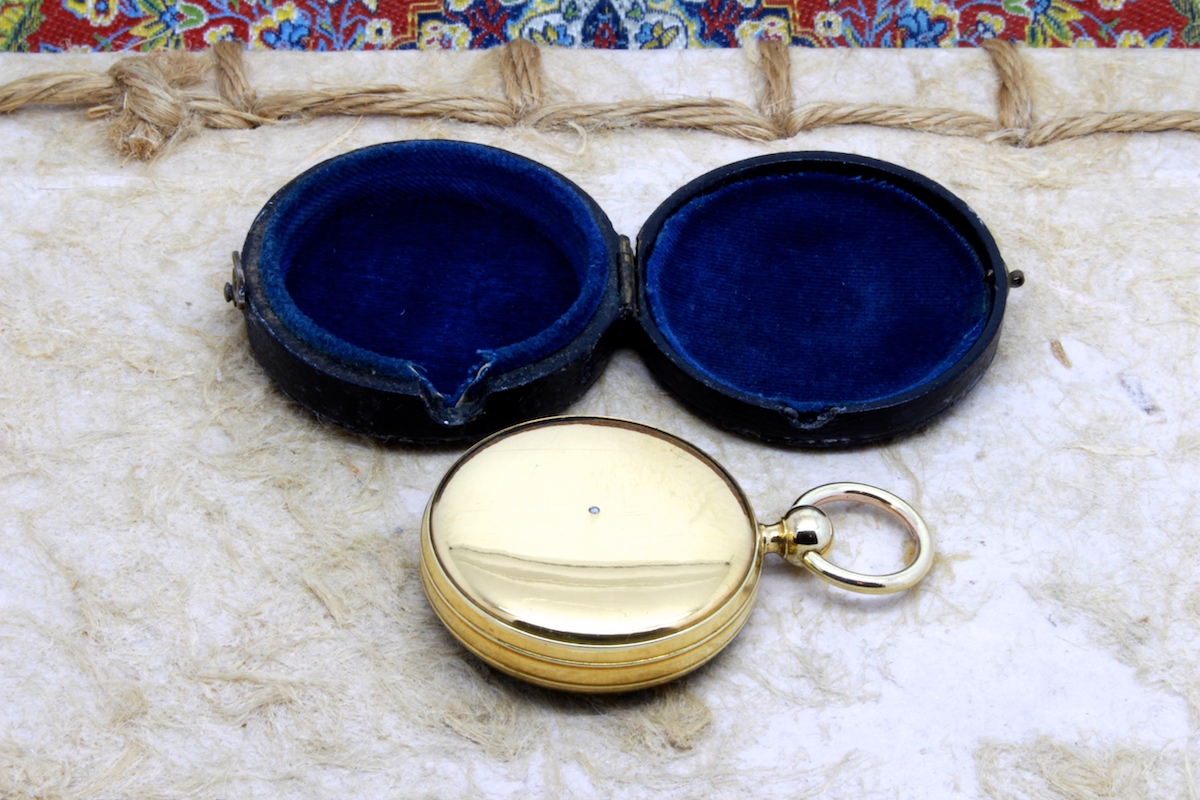 Victorian Leather-Cased Nautical Pocket Compass, c. 1880