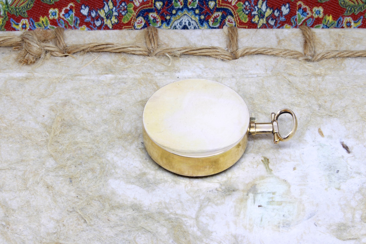 Georgian Long-Neck 14K Gold-Plated Pocket Compass c. 1820