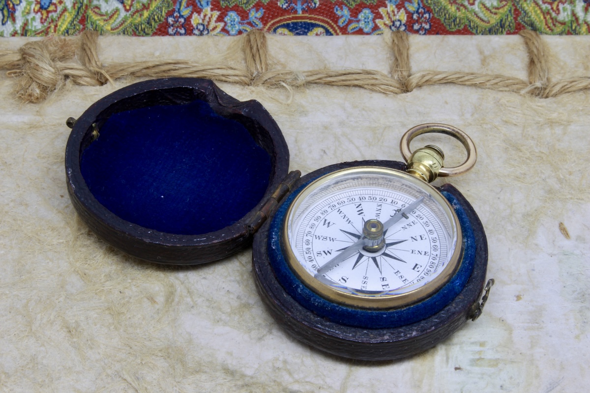 Victorian Leather-Cased Compass, c. 1880