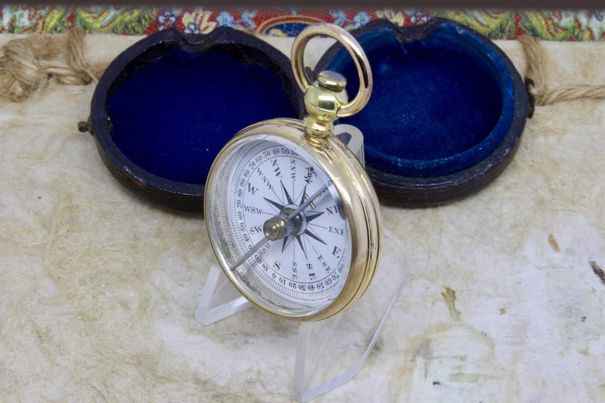 Victorian Leather-Cased Compass, c. 1880
