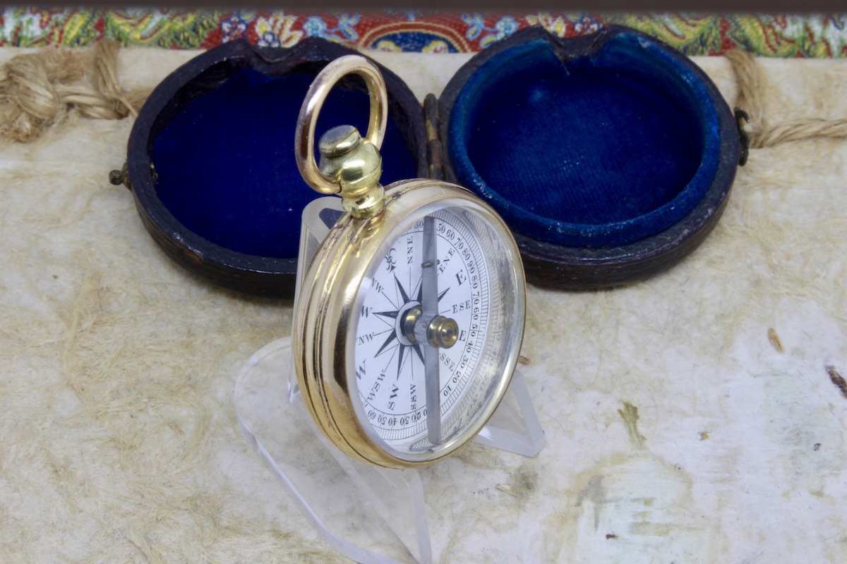 Victorian Leather-Cased Compass, c. 1880