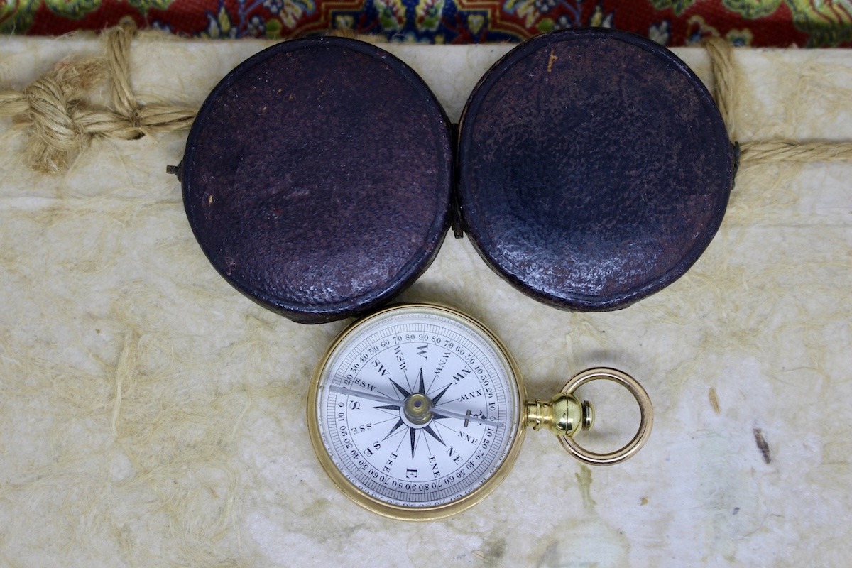 Victorian Leather-Cased Compass, c. 1880