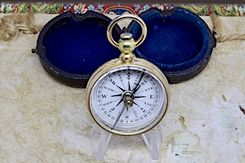 Victorian Leather-Cased Compass, c. 1880